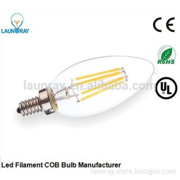 UL listed C35 2W Led Filament Candelabra lamp Dimmable 2W Warm White Candle lamp